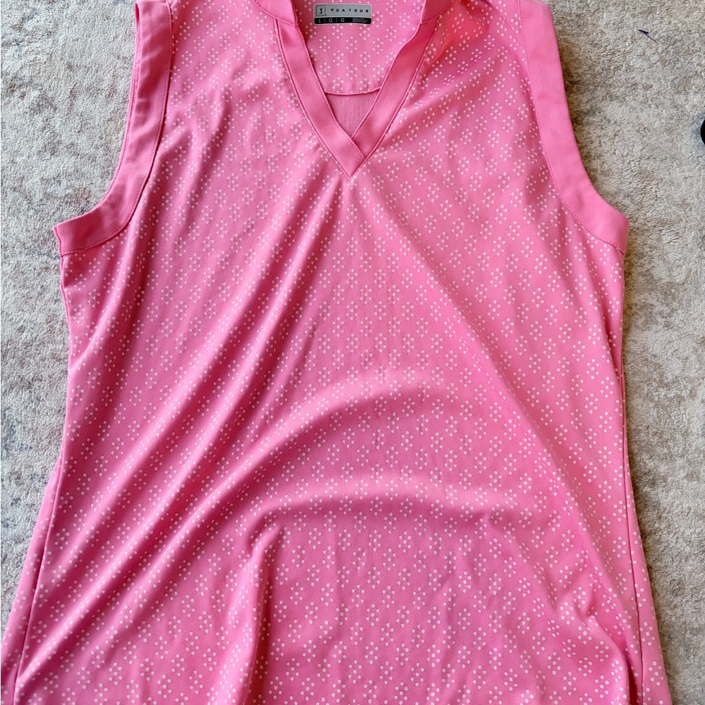 Pink Sleeveless Golf Shirt